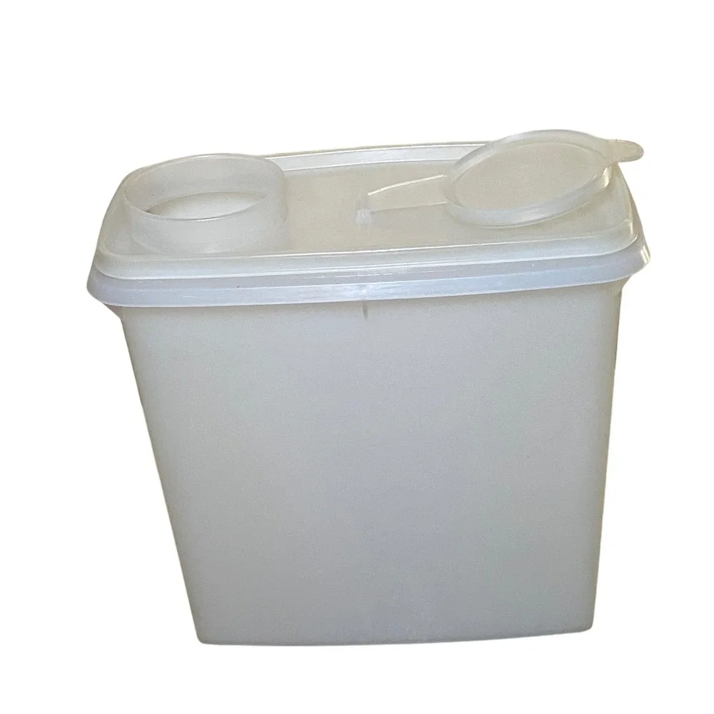 Tupperware Vintage Cereal Keeper Super Sheer White Pour Spout Lid